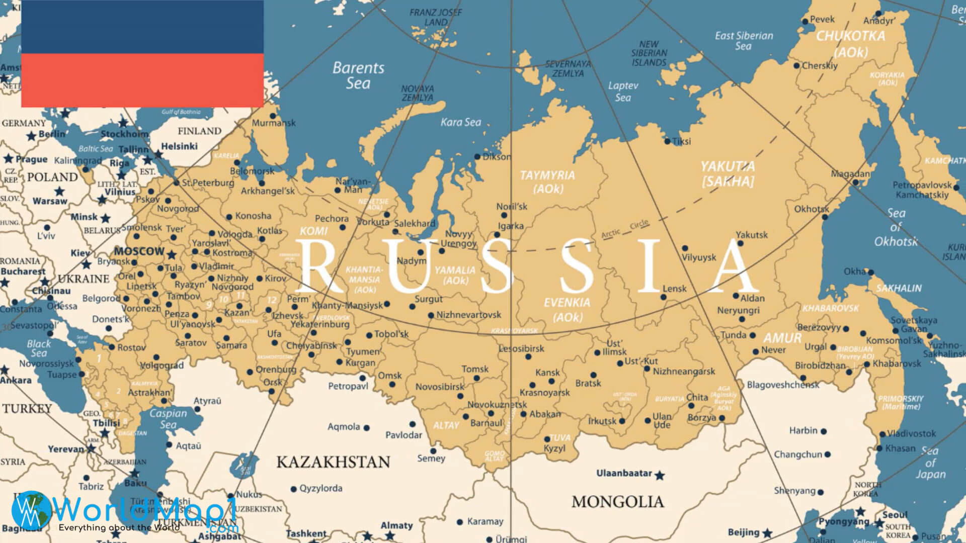 Karte von Russland und Ostasien